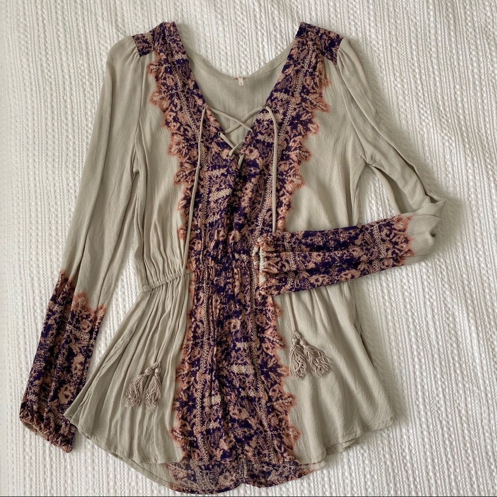 Free People Tunic Tassel Shirt